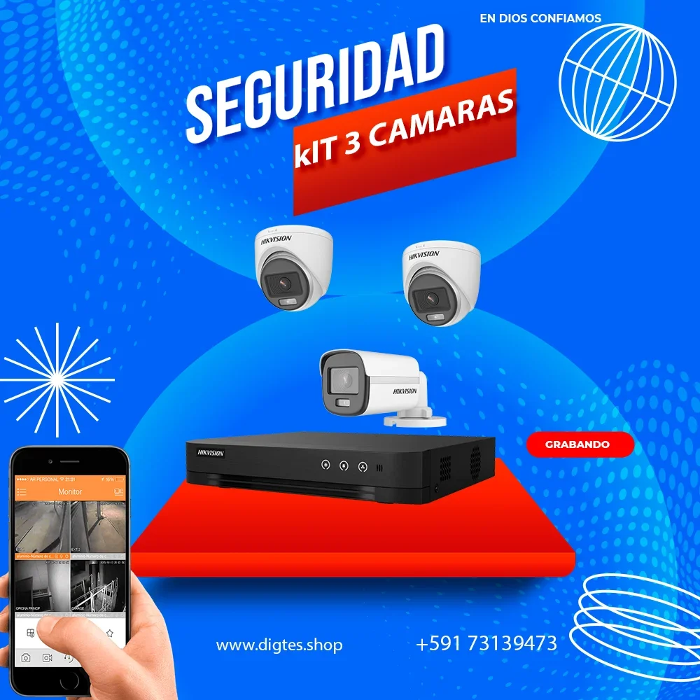 Kit de 3 Cámaras Full HD con Instalación Gratis
