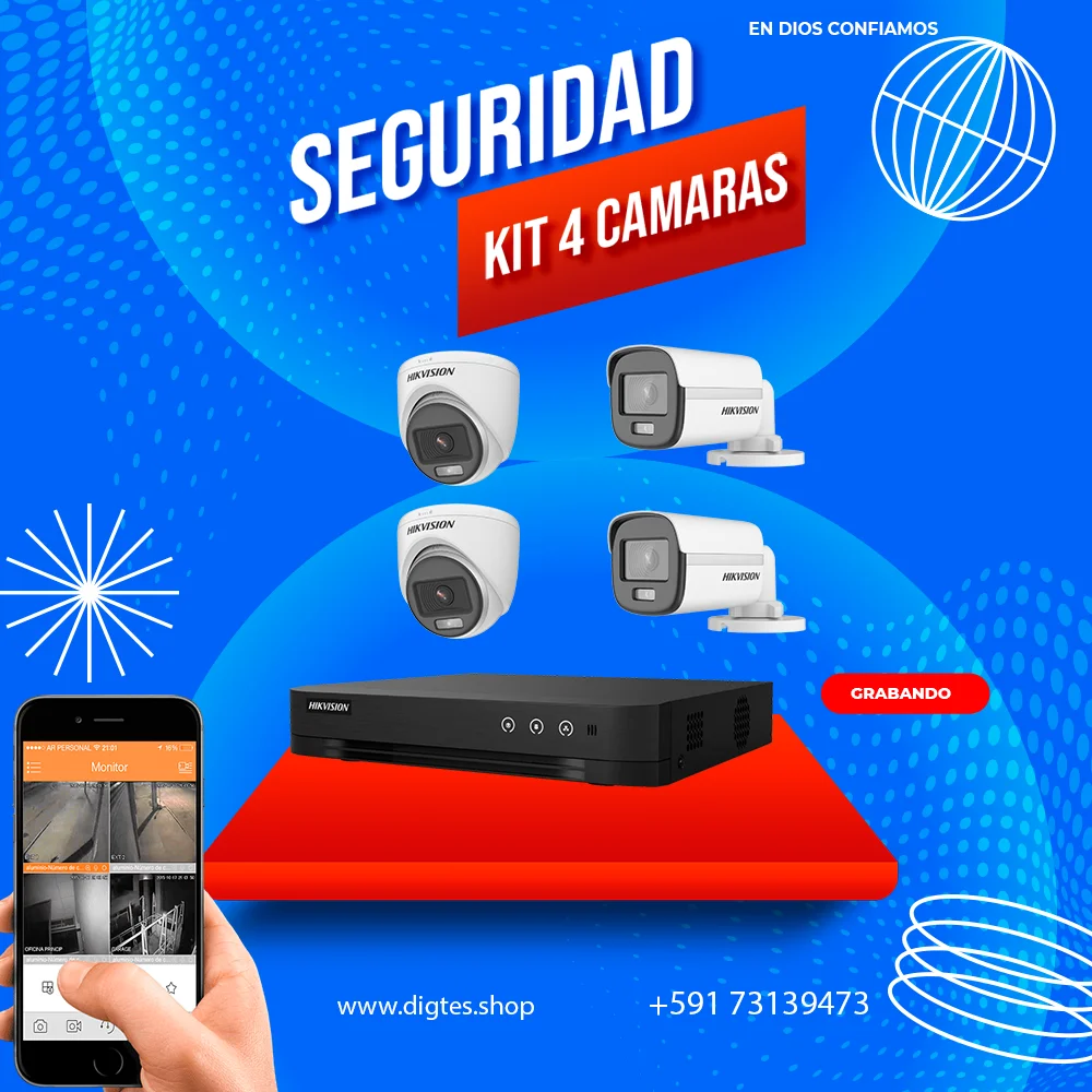 Kit de 4 Cámaras Full HD con Instalación Gratis
